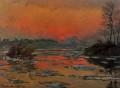 Sunset on the Seine in Winter Claude Monet Landscape